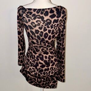 Leopard Print Long Sleeve Dress